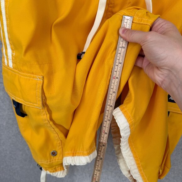 Abercrombie Fitch VTG Swim Trunks Size L Yellow White Logo Flip Waist Beach - Picture 14 of 14